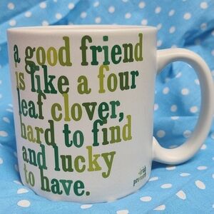 Quotable mugs Irish proverb clover 🍀 good friend stoneware coffee tea mug